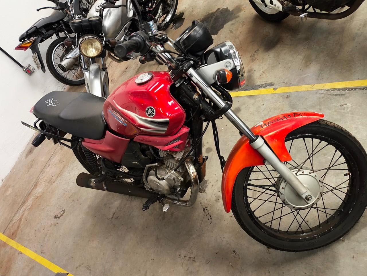 SUCATA YAMAHA/YBR 125K, 2006/2006, VERMELHO — foto do lote
